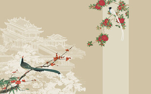 新中式花鸟背景墙