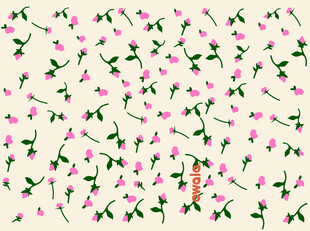粉色花卉绿叶图案背景