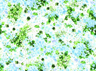 清新蓝绿抽象花卉图案