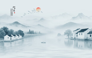 水墨江南水乡