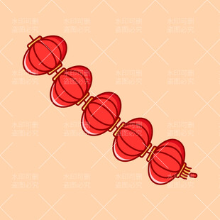 一串红灯笼装饰图案
