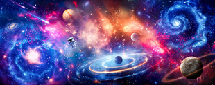 多彩外太空星球宇宙漩涡星空背景