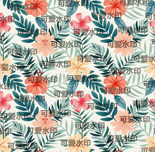 热带花卉植物图案背景