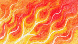 抽象红黄水彩装饰画