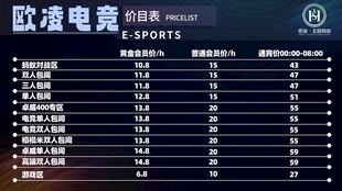 网吧电竞价目表