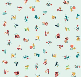 多彩卡通图案无缝背景