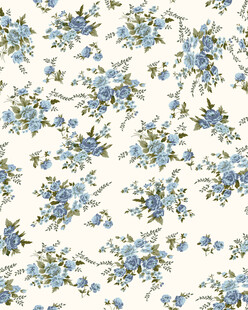 蓝黄花卉图案背景