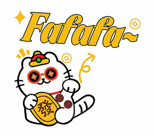 招财猫发财矢量图