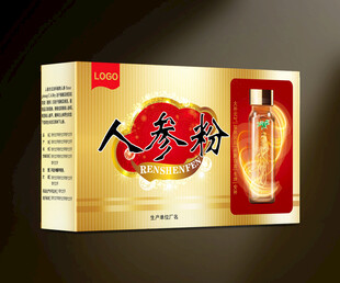人参粉包装盒平面设计