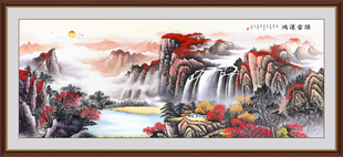 旭日东升壁画 旭日东升山水画