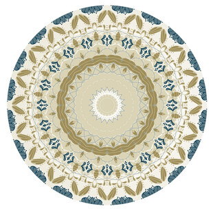 新中式古典花纹圆形地毯