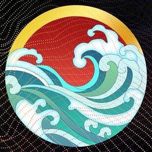 圆形海浪图案艺术设计