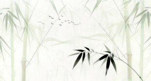 新中式灯箱水墨竹子