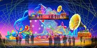 传统花灯彩灯效果图