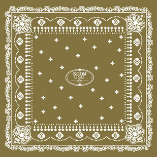 复古花纹方巾图案设计