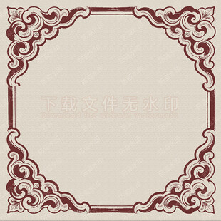 复古花纹边框装饰图案