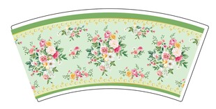 花卉装饰扇形图案