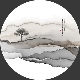 抽象线条水墨画