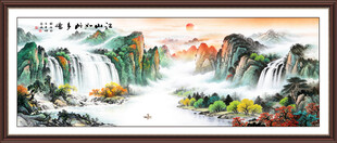 写意青绿山水画