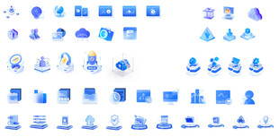 蓝色系简洁图标集合