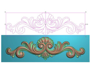 横板洋花门花顶花雕花精雕图灰度