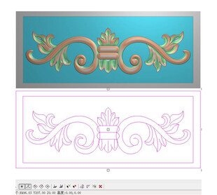 横板洋花门花贴花雕花精雕图灰度