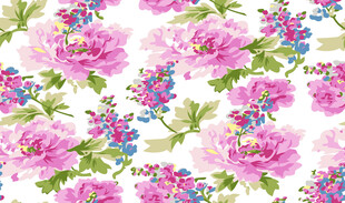 水彩花卉无缝图案背景