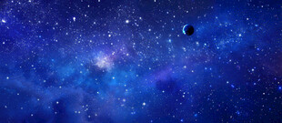 蓝色巨幅灯箱星空