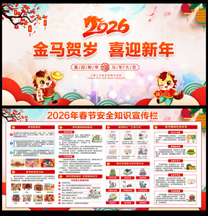 马年春节安全宣传栏
