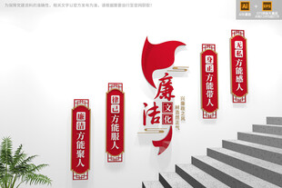 廉洁楼梯文化墙