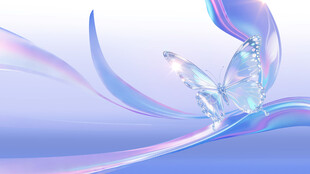 梦幻蝴蝶与飘逸彩带