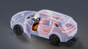 透明汽车模型展示内部构造