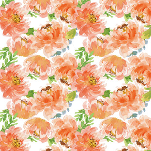 水彩花卉图案背景面料花型