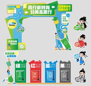 圾分类美陈堆头人物IP形象