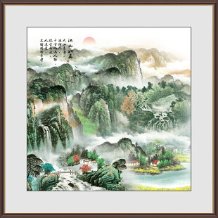 旭日东升山水画壁画