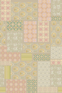 复古拼贴风几何花纹图案