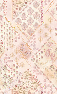 梦幻粉色系几何花卉图案