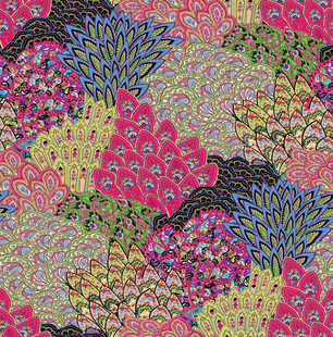 多彩花卉图案纹理背景