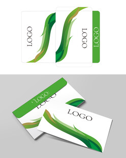绿叶风格信封设计