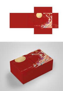 红色精美礼盒包装设计图