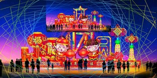 梦幻游乐城堡夜景