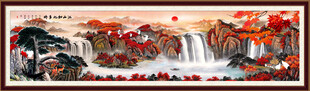 迎客松客厅山水画