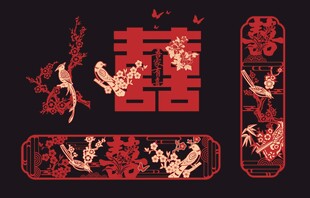 中式传统婚庆墙面装饰KT板