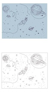 线条宇宙卡通图