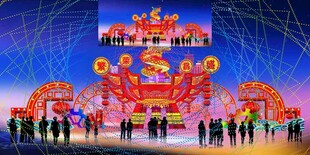 传统花灯彩灯效果图