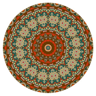 圆形复古地毯花纹