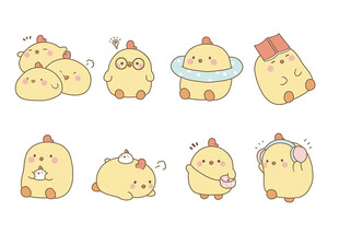 可爱小鸡卡通形象集合