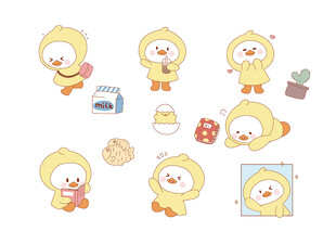 可爱小黄鸭卡通形象集合