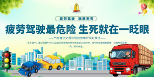 疲劳驾驶警示宣传展板
