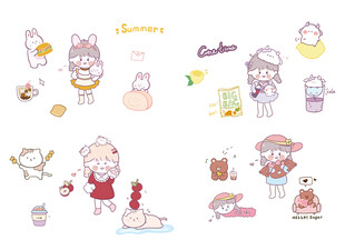 可爱卡通人物贴纸集合